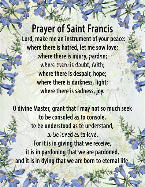 prayer of st francis words